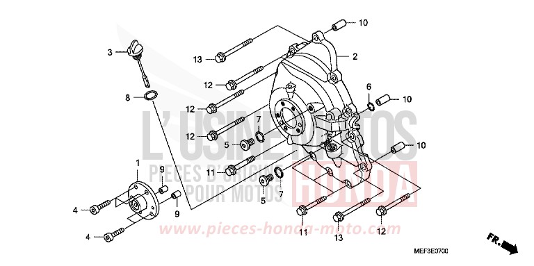 KURBELGEHAEUSEABDECKUNG von SW-T400 ABS SWORD SILVER METALLIC (NHA95) von 2009